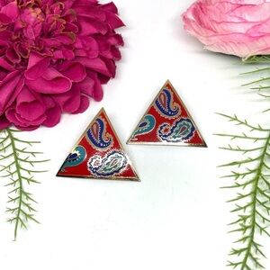 VINTAGE⚜️RETRO Paisley Geometric Triangle Earrings